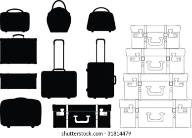 Vector suitcase collection