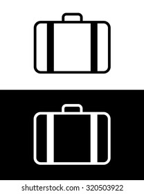 Vector Suitcase Graphic in Black and Reverse