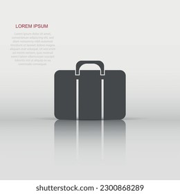 Vector suitcase icon in flat style. Luggage sign illustration pictogram. Bag business concept.