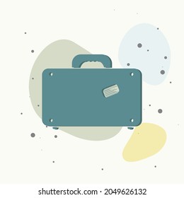 Icono de maleta vectorial en fondo multicolor. Capas agrupadas para una ilustración de edición sencilla. Por tu diseño.