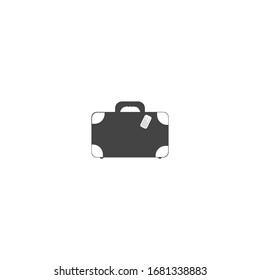 Vector suitcase icon on white isolated background.Layers grouped for easy editing illustration. For your design.