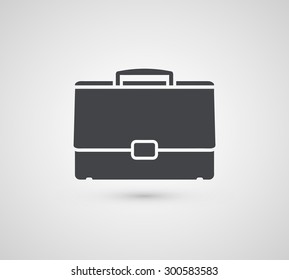 Vector suitcase icon. Portfolio icon. Work icon. Flat style