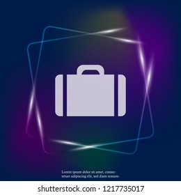 Vector suitcase neon light icon. Layers grouped for easy editing illustration. For your design.