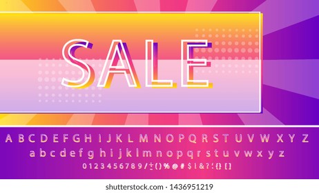 Vector summer alphabet modern typography. Font sans serif style for t shirt, party poster, promotion, sale banner. 10 eps
