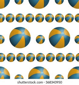 Vector summer background with beach balls for your project