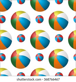 Fundo de verão vetorial com bolas de praia para o seu projeto