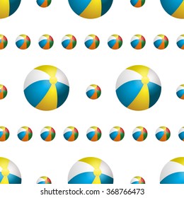 Vector summer background with beach balls for your project