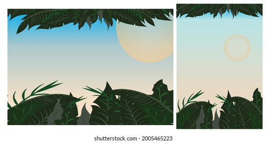 Vector summer background with desktop style and potrait style