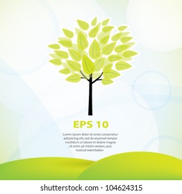Vector summer background with green field