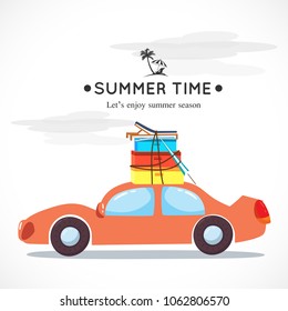 Vector summer background with holiday elements