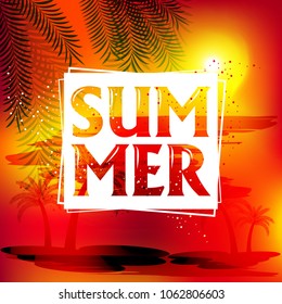 Vector summer background with holiday elements