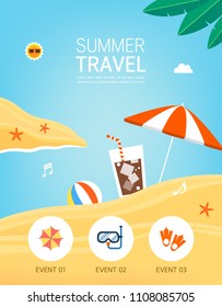 Vector summer background with holiday elements