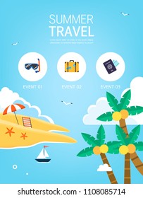 Vector summer background with holiday elements