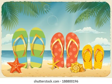 Vector summer background with holiday elements 