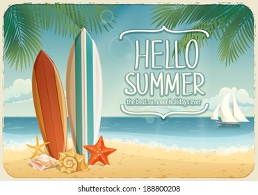 Vector summer background with holiday elements 