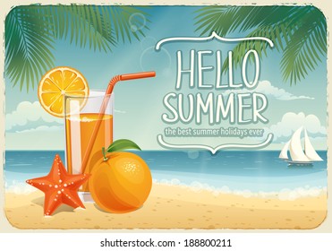 Vector summer background with holiday elements 