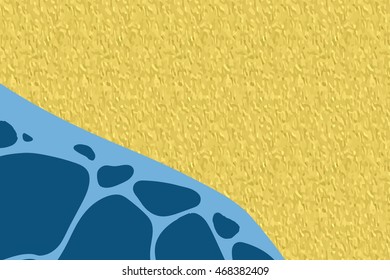 Vector summer background illustration with ocean, beach 
