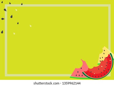 Vector summer background with juicy ripe watermelon slices. Flat icon slices of watermelon. Healthy food illustration.
