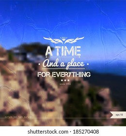 Vector summer background on grunge paper with place for your text. Landscape. Summer Time.