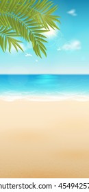 Vector summer background with place for text for design banner and flyers. With blur effect. All elements are separated and easily to move. File contains clipping mask.