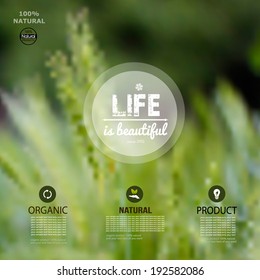 Vector summer background with place for your text. Landscape. Summer Time.Eco Concept