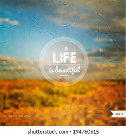 Vector summer background with place for your text. Landscape. Summer Time.