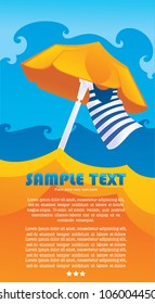 vector summer background with sea and sand