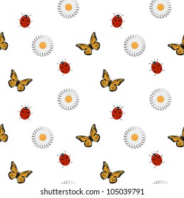 Vector summer background, seamless pattern