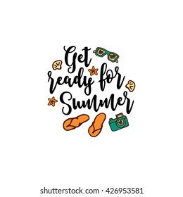 Vector Summer Background Text Get Ready Stock Vector Royalty Free