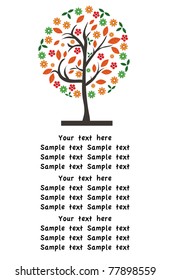 vector summer background with tree.