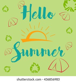 Vector of summer banner symbol or icon