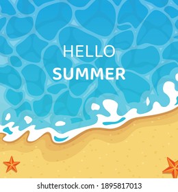 Vector Summer Beach, Hello Summer Background.