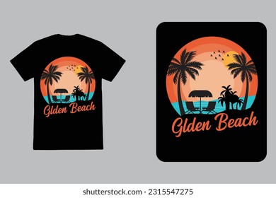 Vector summer beach in sea beach surfing vector summer t shirt vector template. 