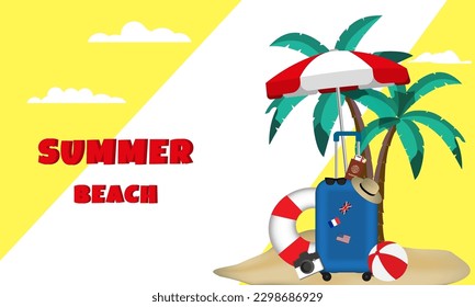 Cartel de la campaña de turismo en la playa de verano de vectores