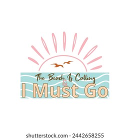 Vector summer Beach vintage tshirt design