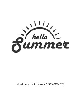 vector of summer black handwriting illustration on white background, summer calligraphy