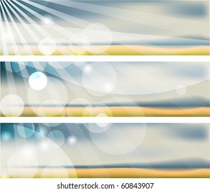 the vector summer blurs banners eps 10