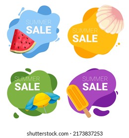 vector summer bright discount promotion banner template 