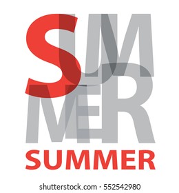 Vector summer. Broken text