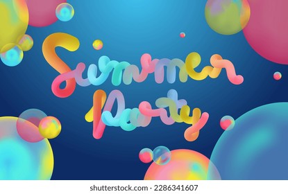 Vector summer bubble party banner background design for summer collection