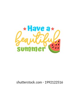 Tarjeta de verano vectorial con divertida sandía