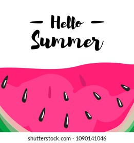 Vector summer card with watermelon