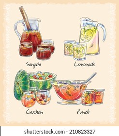 vector summer cold drinks