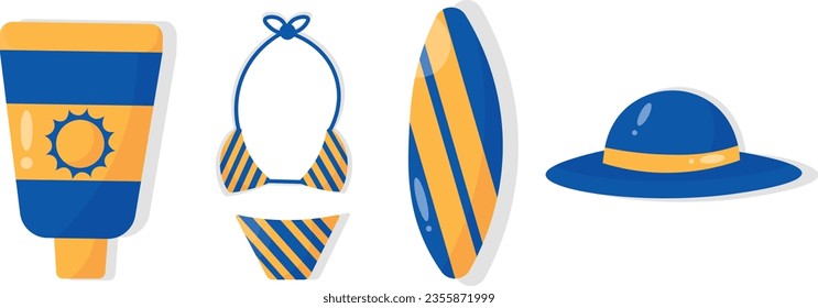 vector summer collection with beach elements