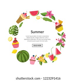 Vector summer color cocktails, flamingo, palm leaves