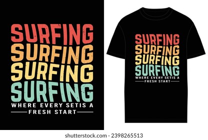 Vector Summer Creative T-Shirt Designs for the Best Surfing Adventures.