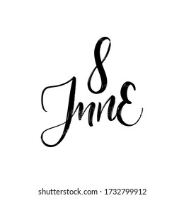 VECTOR SOMMERTAG VECTOR HAND LETTERING. den 8. Juni. FÜR KALENDER