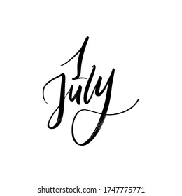 CARTA DEL VECTOR DE MANO DEL DÍA DE VERANO DEL VECTOR. EL 1 DE JULIO. PARA CALENDAR
