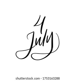VEKTOR SOMMER TAG VEKTORSCHLETTERN. DER 4. JULI. FÜR KALENDER