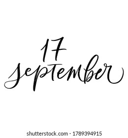 VEKTOR SOMMER TAG VEKTORSCHLETTERN. September. FÜR KALENDER